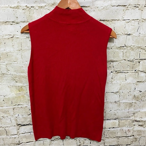 Additions By Chicos Red Mock Neck Sleeveless Sweater - Picture 3 of 4